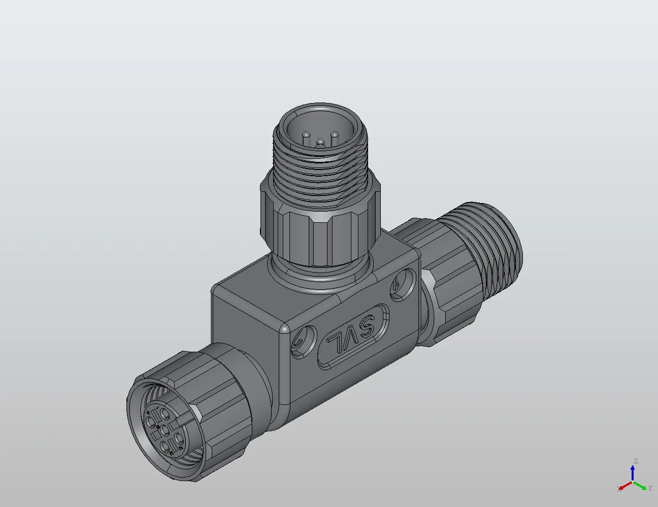 M12-2M12 T-Type Coupler (Shielded)