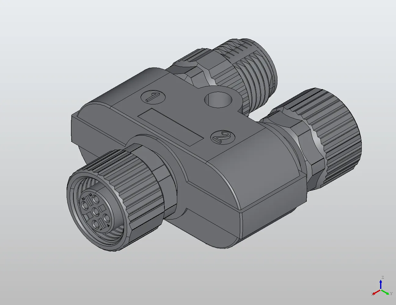 M12-2M12 Y-Type Coupler (Shielded)